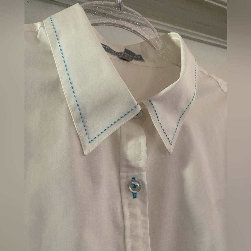 Foxcroft sz. 18 turquoise stitch shirt